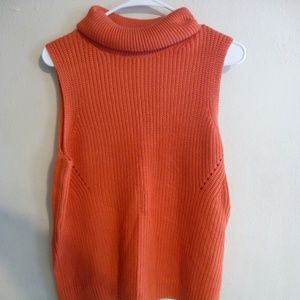 Sleeveless cowl knit sweater